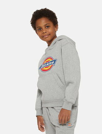 Icon logo hoodie kids heather grey