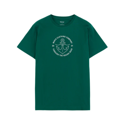 Makia hook t-shirt emerald green
