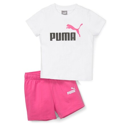 Puma minicats tee&shorts set white-pearl pink