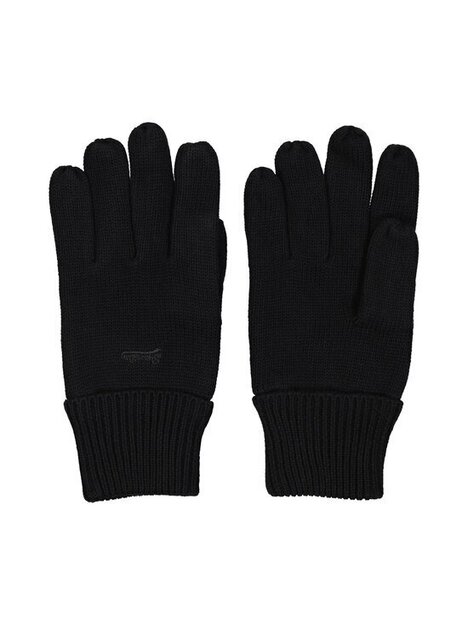 Superdry knitted logo gloves black